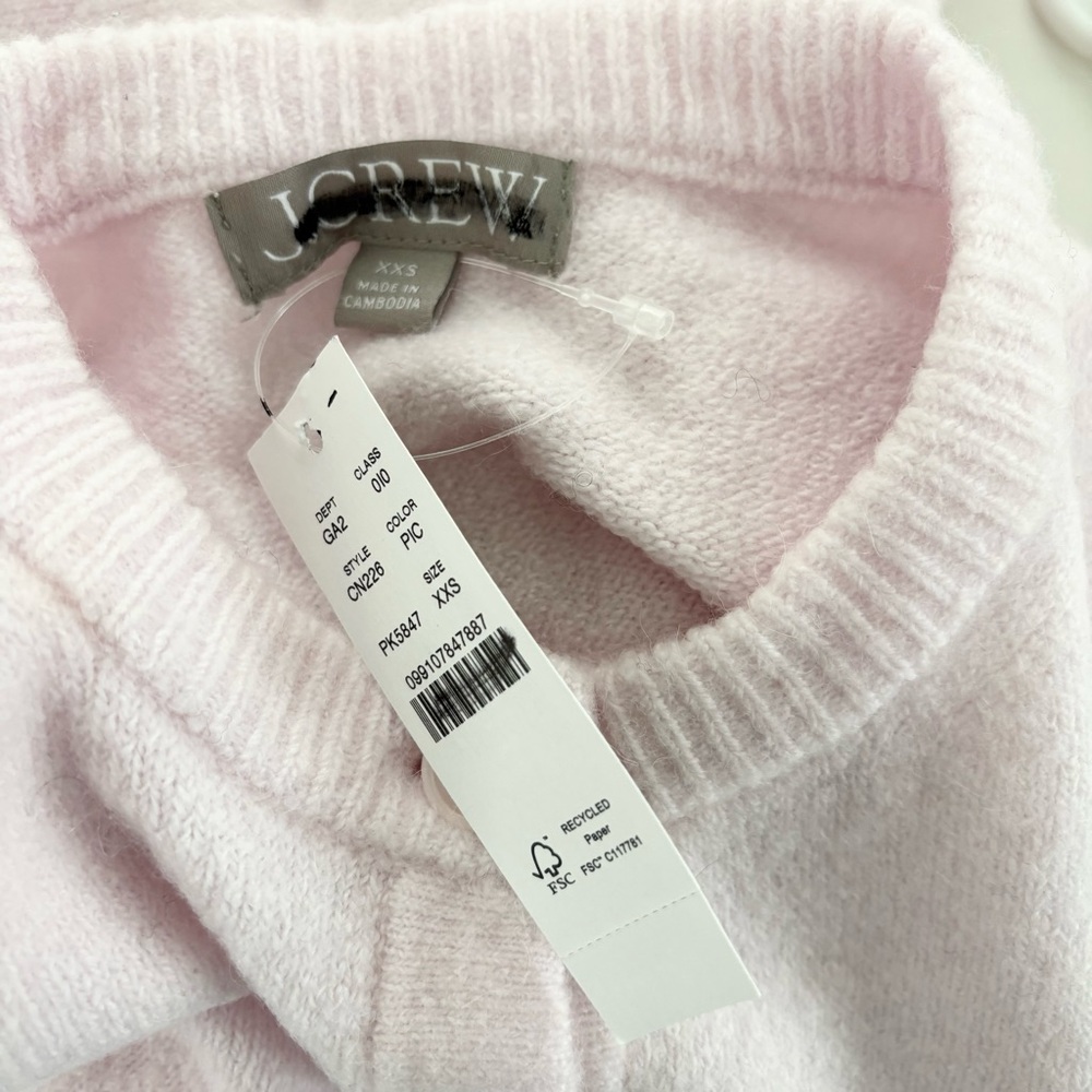 NWT J. Crew Supersoft Bubble-hem Cardigan Sweater Peppermint Ice Pink - Picture 4 of 6